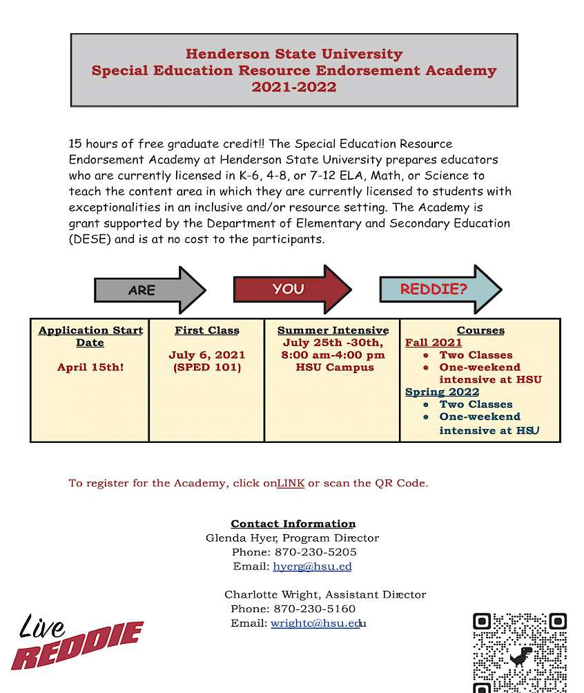 Special Education Resource Academy Flyer